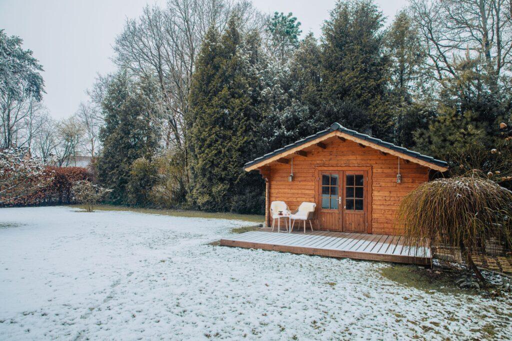 Ein Garten im Winter 